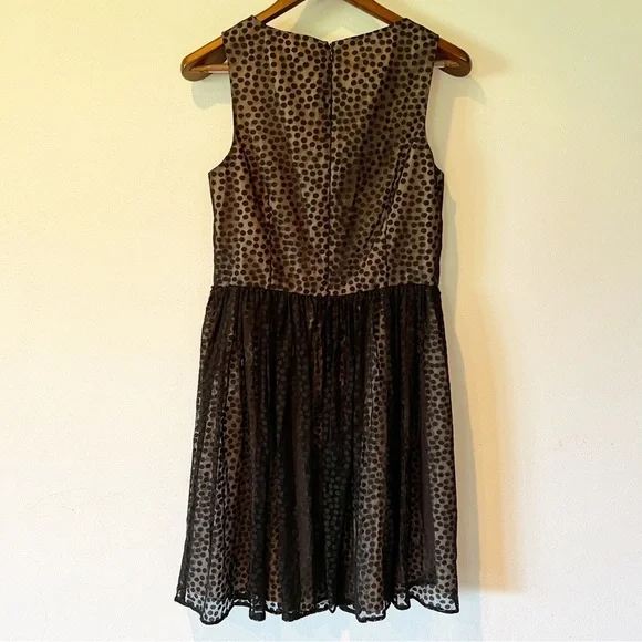 Jessica Howard Black and Beige Polka Dot Sleeveless Lined Dress - Picture 10 of 11